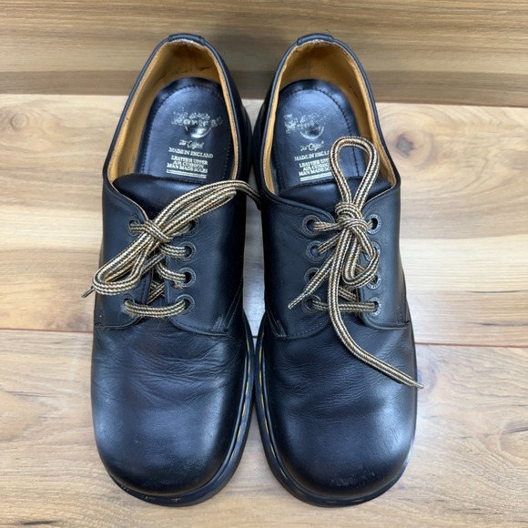 DR MARTENS Vintage Chunky 90\'s Mens 11 UK 10 Square Toe Black Oxford ENGLAND